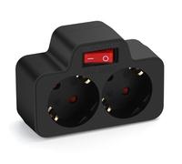 Aigostar Presa Schuko Doppia,Presa Multipla con Interruttore ed Protezione Bambi