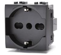 Aigostar Presa Schuko P40 16A Compatibile BTicino Living Nero Kit 8 Pezzi