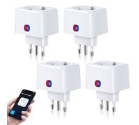 Aigostar Presa Smart Italiana, 10A, 2300W, Presa Wifi Mini Compatibile con Alexa e Google Home, Controllo Vocale e Remoto, Funzione Timer, 2.4GHz WiFi. Bianca, 4 Unità
