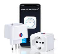 Aigostar Presa Smart Italiana, 10A, 2300W, Presa Wifi Mini Compatibile con Alexa e Google Home, Controllo Vocale e Remoto, Funzione Timer, 2.4GHz WiFi. Bianca, 2 Unità