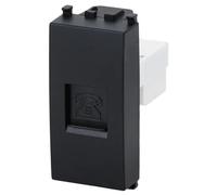 Aigostar Presa Telefonica RJ11 Nera Compatibile Vimar Plana Kit da 8 Pezzi