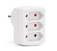 Aigostar Presa Tripla,Presa Multipla con Protezione Bambini,Adattatore Multiplo Salvaspazio,Spina 10A Standard Tedesco,Bianco