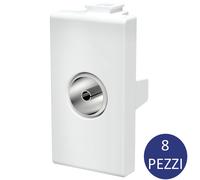 Aigostar Presa TV Femmina Bianca Compatibile Bticino Matix 8 Pezzi