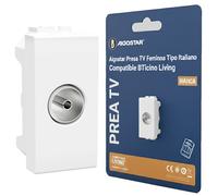 Aigostar Presa TV Femmina Compatibile BTicino Living Bianco 1 Foro 8 Pezzi