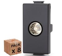 Aigostar Presa TV Femmina Nera Compatibile BTicino Matix (8 Pezzi)