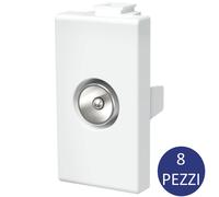 Aigostar Presa TV Maschio Bianca Compatibile Bticino Matix 8 Pezzi
