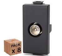 Aigostar Presa TV Maschio Nera Compatibile BTicino Matix (8 Pezzi)