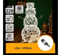 Aigostar Pupazzo Neve 90cm LED Calda 228 Luci 8 Funzioni IP44