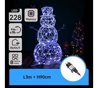 Aigostar Pupazzo Neve 90cm LED Fredda 228 Luci 8 Funzioni IP44