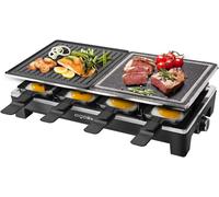 Aigostar Raclette Grill 1500W Piastra Antiaderente Marmo 8 Mini Padelle