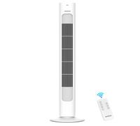 Aigostar Robert - Ventilatore a Torre con Telecomando e 3 Velocità e 3 Modalità di Vento, Ventilatore Senza Pale, Timer, 50W, Oscillazione a 70°, Display LED, Adatto per Casa e Ufficio, Bianco
