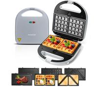 Aigostar Sandwich Maker/Grill/Waffle Maker 3 in 1 750W Piastre antiaderenti e