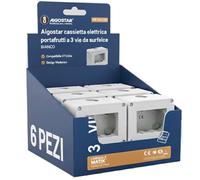 Aigostar Scatola Derivazione 3 Vie Superficie BTicino Matix® Bianco 6 pezzi