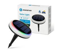 Aigostar Segnapassi LED Solare Rotondo IP65 Luce RGBIC D 16,5cm Esterno Effetti
