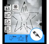 Aigostar Stella 5 Punte 3D LED Fredda 63 Luci 30cm Basso Voltaggio