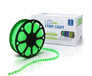 Aigostar Striscia LED 50m Luce Verde 230V IP65 Esterno Bobina 5050-60 6W/m