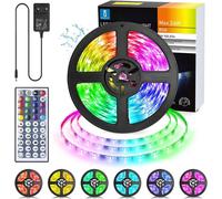 Aigostar Striscia LED 5m RGBIC Multicolore 12V IP65 Interno Adesiva 24W Telecoma