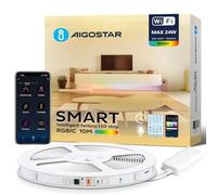 Aigostar Striscia LED Alexa, RGBIC, 10M(30LEDs/M), 24W, Striscie LED Smart con Controllo Segmenti, Sync Musica, Colore Fai da te per Camera, Festa, Bricolage, Decorazione della Casa, Gaming