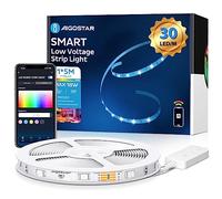 Aigostar Striscia LED Smart 5 Metri, Luci Led RGB con Telecomando, Strisce Led WiFi Compatibile con Alexa e Google Assistant, Sync Musicale DIY, per Decorare La Casa Camera Da Letto Party Bar