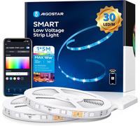 Aigostar Striscia LED Smart 5m RGB Wi-Fi Bluetooth 12V Interno IP20 18W Set da 2