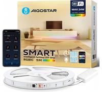 Aigostar Striscia LED Smart RGBIC 5m WiFi Bluetooth 24W Alexa Google Home IP20