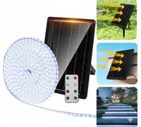 striscia led solare 10mt + 2mt cavo 6500k luce fredda 100w 1000lumen ip65 da esterno - 60 leds/m 2835 (3.2v/60ma) durata max.14h