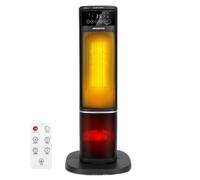 Aigostar Stufetta Elettrica con Fiamma 3D, Digitale, Termoventilatore 2000W, Tecnologia Ceramica Silenzioso, Timer 24 ore, Modalità ECO, Riscaldamento rapido, Temperatura regolabile 5-35℃, Telecomando