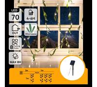 Aigostar Tenda Ulivo Solare 1x1m 70 LED Luce Calda 8 Modalità IP65