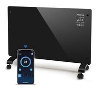Aigostar Termoconvettore Elettrico WiFi 2000W, Nero | Vetro Temprato, Termoventilatore Basso Consumo con App, Timer 24H ed ECO per 20-35 mq