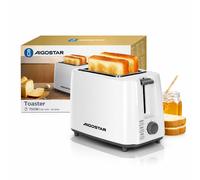 Aigostar Tostapane 2 Vani 750W 7 Livelli Tostatura Fuoriuscita Automatica Bianco