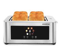 Aigostar Tostapane 4 Fette, LED Touchscreen, Fessure Extra Larghe da 4cm e Centr