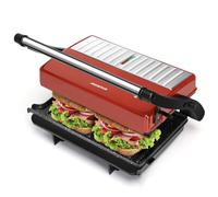 Aigostar Tostapane Piastra/Griglia Elettrica e Sandwich Maker 3 in 1, Con Piastra Antiaderente, 23 x 14,5 cm, Apertura a 180º, Temperatura Automatica, Piastra Elettrica per Cucinare 1000W, Warme