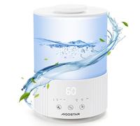 Aigostar Umidificatore Bambini 2,5L Ultrasuoni, 28dB Silenzioso, Riempimento Superiore, 3 Livelli Nebbia, Timer 8h + Spegnimento Auto, Ugello 360°, 7 Luci Notturne e Diffusore Oli Essenziali Bianco