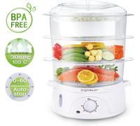AIGOSTAR VAPORIERA 3 LIVELLI 9LITRI 800W ACCIAIO BPA TIMERE 60' PIATTO PER RISO