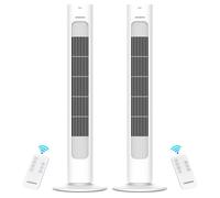 Aigostar Ventilatore a torre con telecomando, silenzioso, 3 velocità e 3 modalità, oscillazione 70°, ventilatore portatile con timer di 7 ore, altezza 86 cm, 50 W, bianco, 2 pezzi