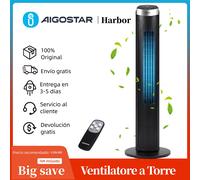 Aigostar Ventilatore a Torre Silenzioso digitale con Telecomando/Timer 12 Ore. 4 modalità e 3 velocità regolabile. Potenza 45W, Oscillazione 65°, 93CM, per la Casa e l'Ufficio, Nero
