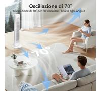 AIGOSTAR VENTILATORE A TORRE SILENZIOSO POTENTE 3 VELOCITA 82 CM 50 WATT TIMER