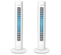 Aigostar Ventilatore a Torre Silenzioso, Ventilatore a Colonna da 3 Velocità, Oscillazione a 85°, Altezza 81 cm, per Casa e Ufficio, Facilità d'uso, Maniglia e Massima Sicurezza, 45W, Bianco, 2 Pcs