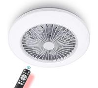 Aigostar Ventilatore da Soffitto con Luce e Telecomando, Φ49*14cm, Motore DC, Timer, Luminosità e Colore Regolabili, Adatto per Cucina, Camera da Letto e Soggiorno