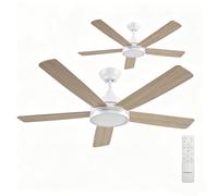 Aigostar Ventilatore da Soffitto Con Luce e Telecomando, Lampadario con Ventilatore da Soffitto con Timer, Luminosità Regolabile e Temperatura Colore 2700K-6500K, 6 Velocità, Silenzioso, 2pcs