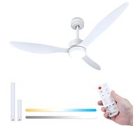 Aigostar Ventilatore da Soffitto con Luce e Telecomando Silenzioso 52", Dimmerabile, 2700K-6500K, 40W Motor DC Reversibile, 6 Velocità, Adatto per soggiorno, camera da letto e sala da pranzo