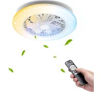 AIGOSTAR VENTILATORE DA SOFFITTO CON LUCE LED REGOLABILE DIMMERABILE TELECOMANDO