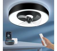 Aigostar- Ventilatore da Soffitto Smart con Luce, Compatibile con Alexa, LED 40W, 4400LM, 2700K-6500K Dimmerabile, Plafoniera Ventilatore Soffitto con Telecomando e Gateway, 6 Velocità, φ50CM