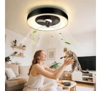 Aigostar- Ventilatore da Soffitto Smart con Luce, Compatibile con Alexa, LED 40W, 4400LM, 2700K-6500K Dimmerabile, Plafoniera Ventilatore Soffitto con Telecomando e Gateway, 6 Velocità, φ50CM