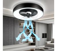 Aigostar Ventilatore da Soffitto Smart con Luce, Compatibile con Alexa, LED 40W, 4400LM, 2700K-6500K Dimmerabile, Plafoniera Ventilatore Soffitto con Telecomando e Gateway, 6 Velocità, φ50CM