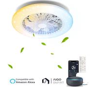 AIGOSTAR VENTILATORE DA SOFFITTO SMART LUCE LED REGOLABILE DIMMERABILE ALEXA