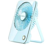 Aigostar Ventilatore da Tavolo USB 5W 3 Velocità Pieghevole 3600mAh Blu