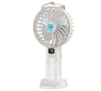 Aigostar Ventilatore Portatile Nebulizzatore LED 2400mAh Bianco Oro 5W USB