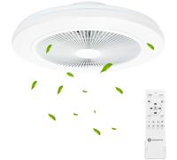 Aigostar Ventilatore Soffitto LED 8 Pale Bianco Motore DC 24W Reversibile 48cm