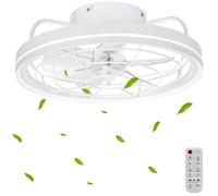 Aigostar Ventilatore Soffitto LED Bianco Motore DC Silenzioso Telecomando 48cm